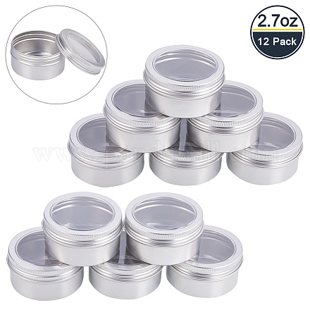 BENECREAT 12 Pcs 80ml Aluminum Tin Jars CON-BC0004-25-80ml-1