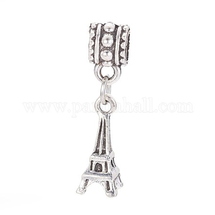Antique Silver Plated Alloy European Style Dangle Charms MPDL-L028-03AS-1