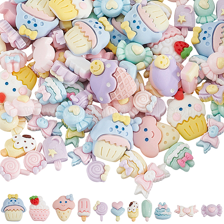 120 шт. 6 стиля мультяшные непрозрачные кабошоны из смолы RESI-SP0001-26-1