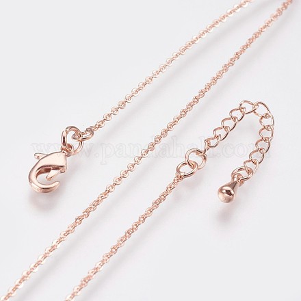 Long-Lasting Plated Brass  Cable Chain Necklaces NJEW-K112-06RG-NF-1