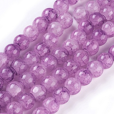 Chapelets de perles en verre peint par pulvérisation GLAA-A038-D-53-1