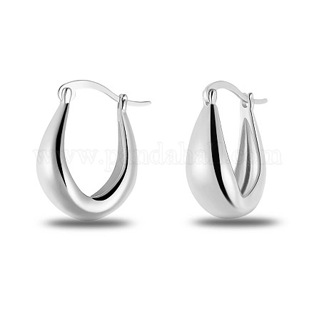 SHEGRACE Rhodium Plated 925 Sterling Silver Hoop Earrings JE909A-1