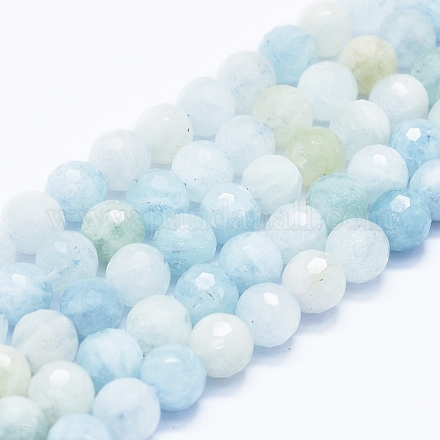 Chapelets de perles en aigue-marine naturelle G-E561-25-10mm-1
