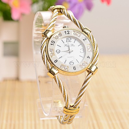 Tono dorato braccialetti per orologi in acciaio inossidabile della signora WACH-F008-04A-1