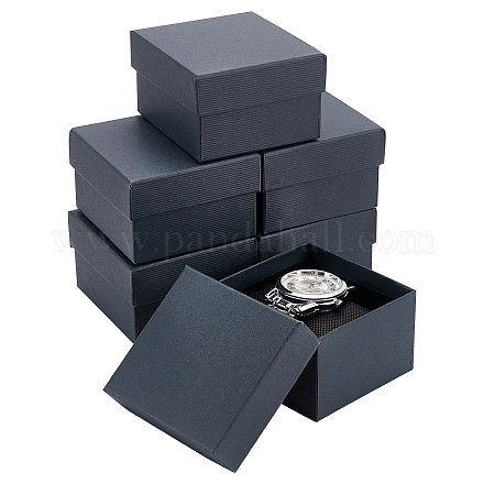 Картонная подарочная коробка для хранения ювелирных часов CON-WH0092-67B-1