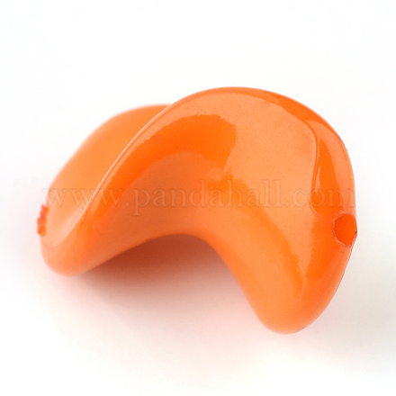不透明なアクリルビーズ  ツイスト  ダークオレンジ  25x15x5mm  穴：1.5mm  約325個/500g SACR-Q141-C21-1