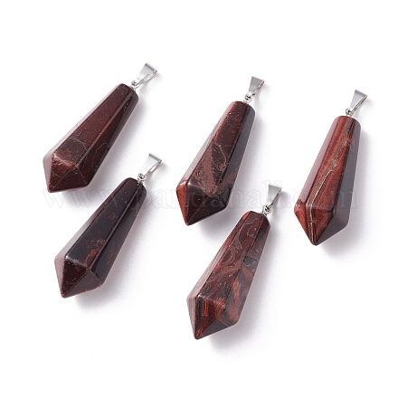 Natural Red Tiger Eye Pointed Pendants G-I314-02P-11-1