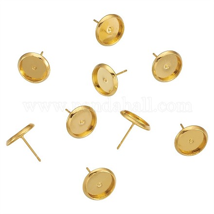Impostazioni di orecchini a bottone in ottone kissitty KK-KS0001-05-1