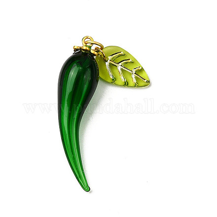 Подвески из латунной эмали и лэмпворк ручной работы LAMP-H068-03G-02-1