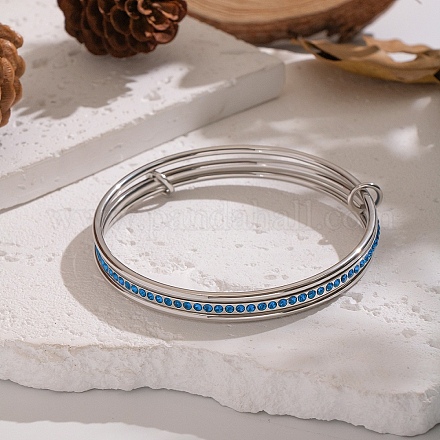 Женские браслеты из нержавеющей стали 304 с микропаве из кубических цирконий MA1312-2-1