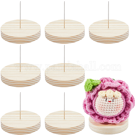 Oshhni Lot de 24 Supports de poupées au Crochet, Supports d'affichage de poupées, décoration créative et Robuste, Supports de poupées, Bases en Bois à Monter