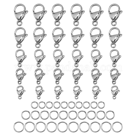 30 шт. 3 соединительных кольца из нержавеющей стали 304 и 30 шт. 5 застежки-карабины из нержавеющей стали 316 STAS-FH0001-37-1