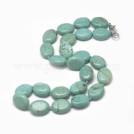 Colliers de perle en turquoise synthétique NJEW-T007-15-1