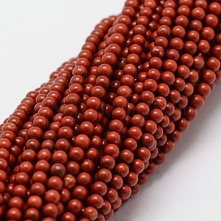 Chapelets de perles en jaspe rouge naturel X-G-N0221-01-2mm-1