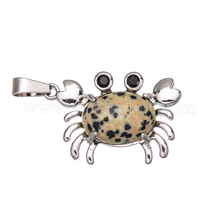 Dalmate jaspe naturels pendentifs PW-WG77816-04-1