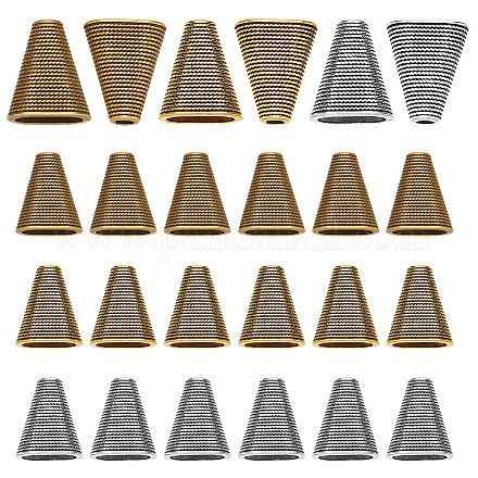 30 шт. 3-х цветные бусины в тибетском стиле в форме конуса FIND-GO0003-35-1