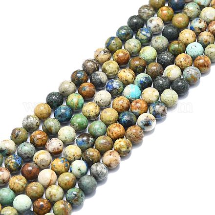 Chapelets de perles en chrysocolle et lapis lazuli naturelles G-F715-105B-1