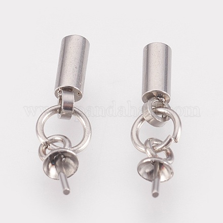 Stainless Steel Cup Bail Pin Pendants STAS-P149-04P-1