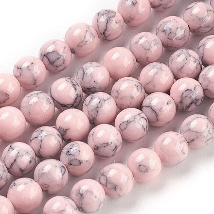 Chapelets de perles en turquoise synthétique X-TURQ-H038-6mm-XXS04-1