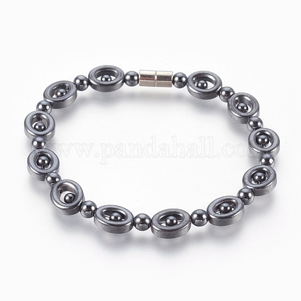 Bracelets de perles hématite synthétique non-magnétiques BJEW-E437-01-1