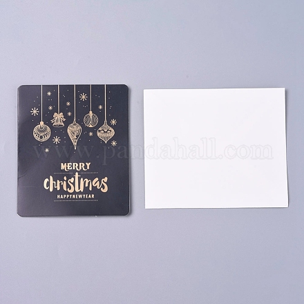 封筒とメリークリスマスのグリーティングカードセット  冬のクリスマスシーズンに  ホリデーギフトを贈る  クリスマスギフトカード  ブラック  10.8x9.1x0.05cm DIY-I029-03E-1