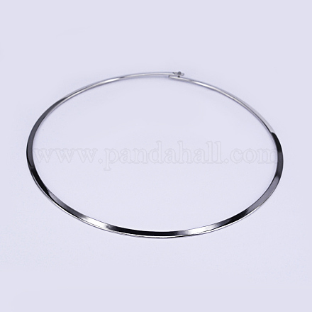 304ステンレススチール製チョーカーネックレス  硬いネックレス  ステンレス鋼色  5.4インチ（13.7cm） NJEW-O094-09-1