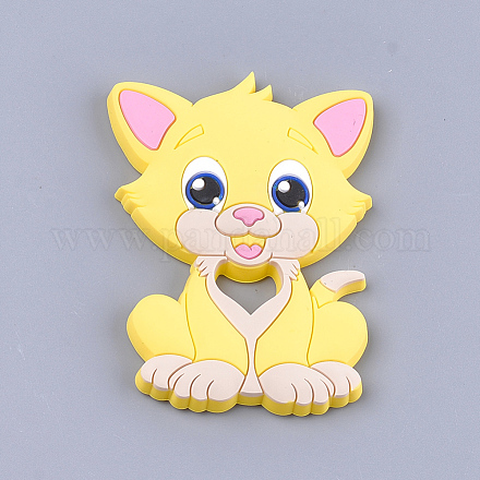 Food Grade Eco-Friendly Silicone Kitten Cabochons SIL-T052-08A-1