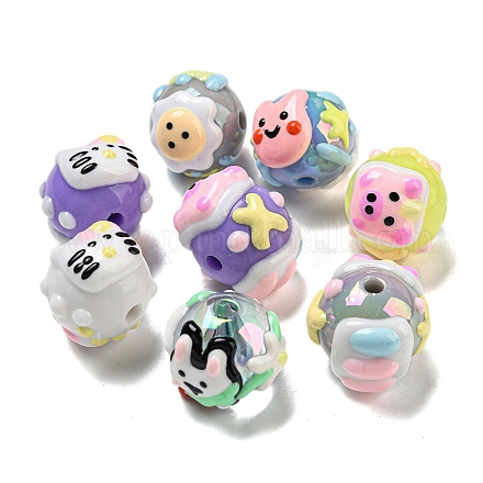 Ручная роспись акрилом с эмалевыми бусинами MACR-D031-05-1