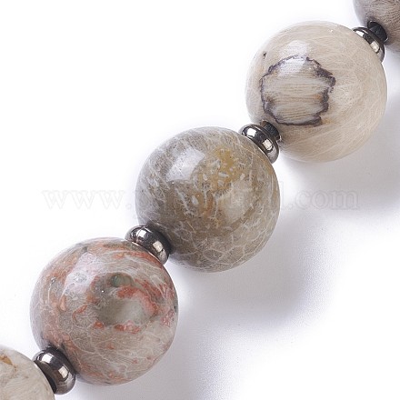 Natural Fossil Coral Beads Strands G-L505-03-1