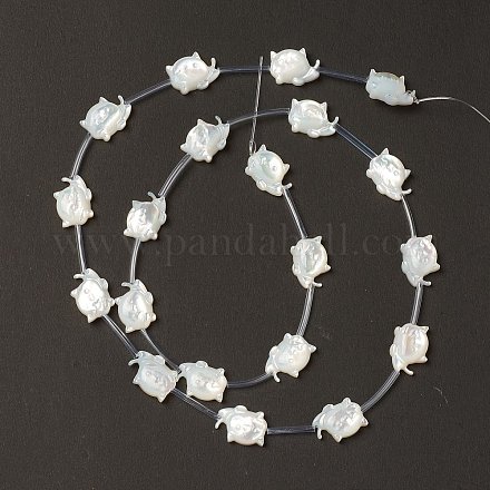 Perlas de concha de nácar de concha blanca natural BSHE-B005-11-1