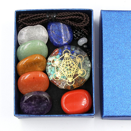 7 kits de pierres de cristal de guérison des chakras WG54499-01-1