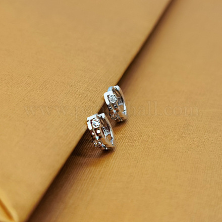 Серьги-кольца из латуни с кристаллами и стразами FS-WG659F3-01-1