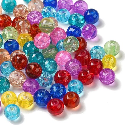 Perles en verre craquelé transparentes CCG-MSMC0002-03-M-1