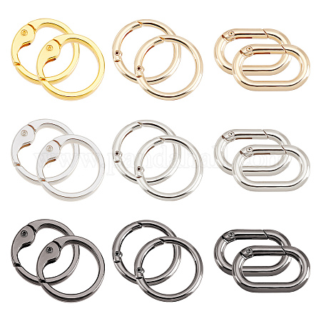 Wholesale CHGCRAFT 6Pcs 2 Colors Alloy Keychain Clasps 