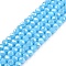 Electroplate Glass Beads Strands, Pearl Luster Plated, Faceted, Rondelle, Deep Sky Blue, 3.5~3.8x3mm, Hole: 0.4mm, about 105~110pcs/strand, 29~31cm
