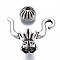 Tibetan Style Alloy Bead Frame, Teapot Bead Cap Sets, Cadmium Free & Lead Free, without Beads, Antique Silver, 15x19x8.5mm, Hole: 1.6mm, about 640pcs/1000g