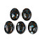 Dyed Synthetic Gemstone Cabochons, Oval, Prussian Blue, 25x18~18.5x8~8.5mm