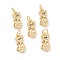 Brass Clear Cubic Zirconia Charms, Long-Lasting Plated, with Jump Ring, Cat, Golden, 14x7x2mm, Hole: 3.5mm
