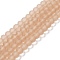 Transparent Glass Beads Strands, Faceted, Frosted, Rondelle, Camel, 6x4.5mm, Hole: 1.4mm, about 80~85pcs/strand, 38~40cm