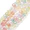 Transparent Crackle Glass Beads Strands, Rondelle, Faceted, Colorful, 8x6mm, Hole: 1.2mm, about 65pcs/strand, 15.55 inch(39.5cm)