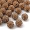 Pave Disco Ball Beads, Polymer Clay Rhinestone Beads, Grade A, Lt.Col.Topaz, PP15(2.1~2.2mm), 14mm, Hole: 2mm