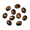 Gemstone Cabochon, Natural Tiger Eye, Oval, Brown, about 7mm wide, 9mm long, 4mm thick