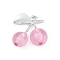 Alloy & Acrylic Pendants, Cherry, Platinum, 30x28.5x14mm, Hole: 2mm