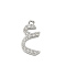 Rack Plating Brass Micro Pave Clear Cubic Zirconia Pendants, Long-Lasting Plated, Lead Free & Cadmium Free, Arabic Alphabet, Platinum, 16x8x2mm, Hole: 1.2mm