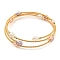 Four-Loops Brass & Natural Freshwater Pearl Beaded Wrap Bracelets for Women, Golden, Inner Diameter: 1-7/8 inch(4.8cm)