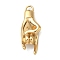 304 Stainless Steel Pendants, Rock On Charm, Real 18K Gold Plated, 28x10.5x6mm, Hole: 3mm