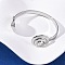 304 Stainless Steel Cuff Bangles for Women, Conch, Stainless Steel Color, 1/4~3/4 inch(0.6~1.95cm), Inner Diameter: 1-7/8x2-1/4 inch(4.8x5.8cm) 