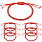 12Pcs Braided Nylon Cord Bracelets, with Beads, Red, Inner Diameter: 1-3/4~3-1/4 inch(4.6~8.3cm)