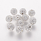 Polymer Clay Rhinestone Beads, Grade A, Round, Pave Disco Ball Beads, Crystal, 8x7.5mm, Hole: 1.5~1.8mm