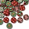 Christmas Printed Opaque Acrylic Beads, Flat Round, 29.5x6mm, Hole: 2.5mm, Mixed Color, 29.5x6mm, Hole: 2.5mm